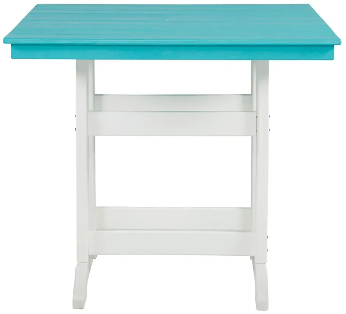 Eisely - Turquoise / White - Square Counter Tbl W/Umb Opt