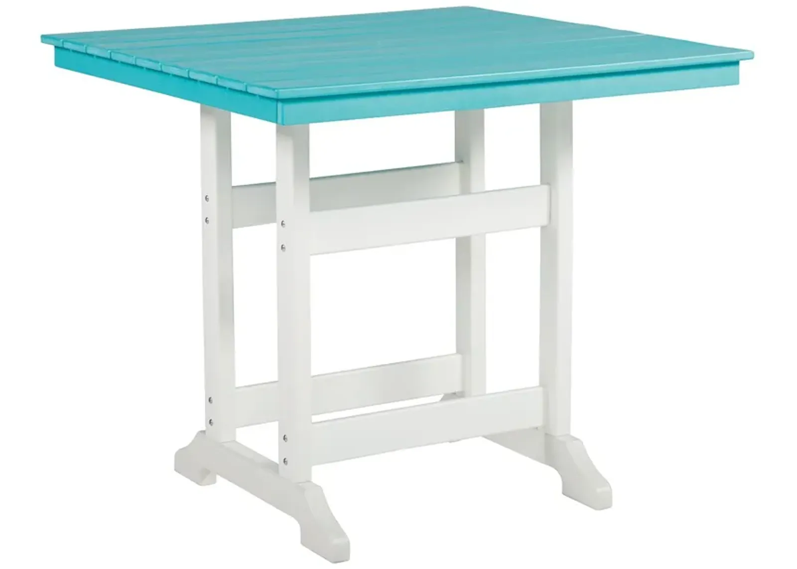 Eisely - Turquoise / White - Square Counter Tbl W/Umb Opt