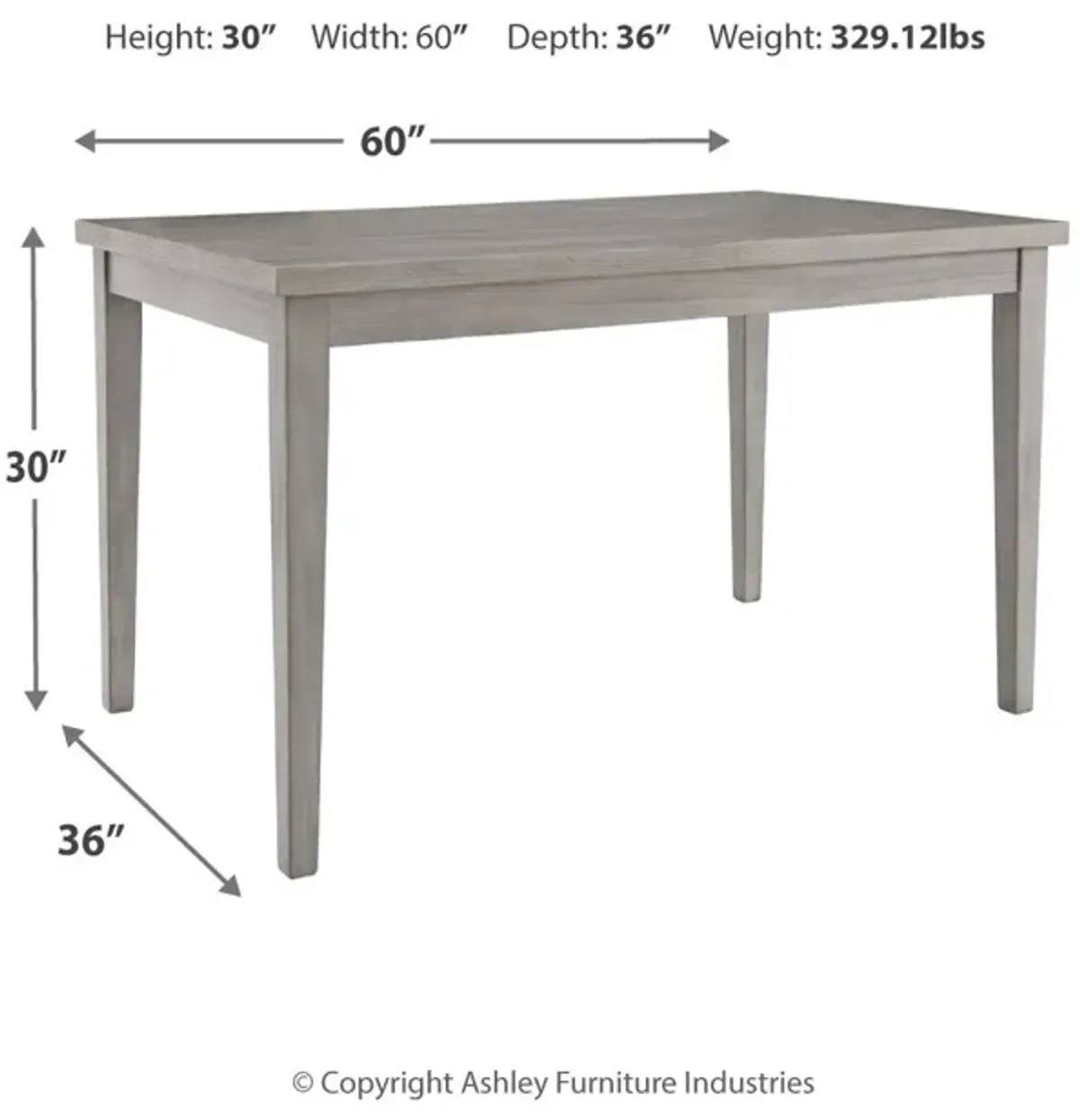 Parellen - Gray - Rectangular Dining Room Table