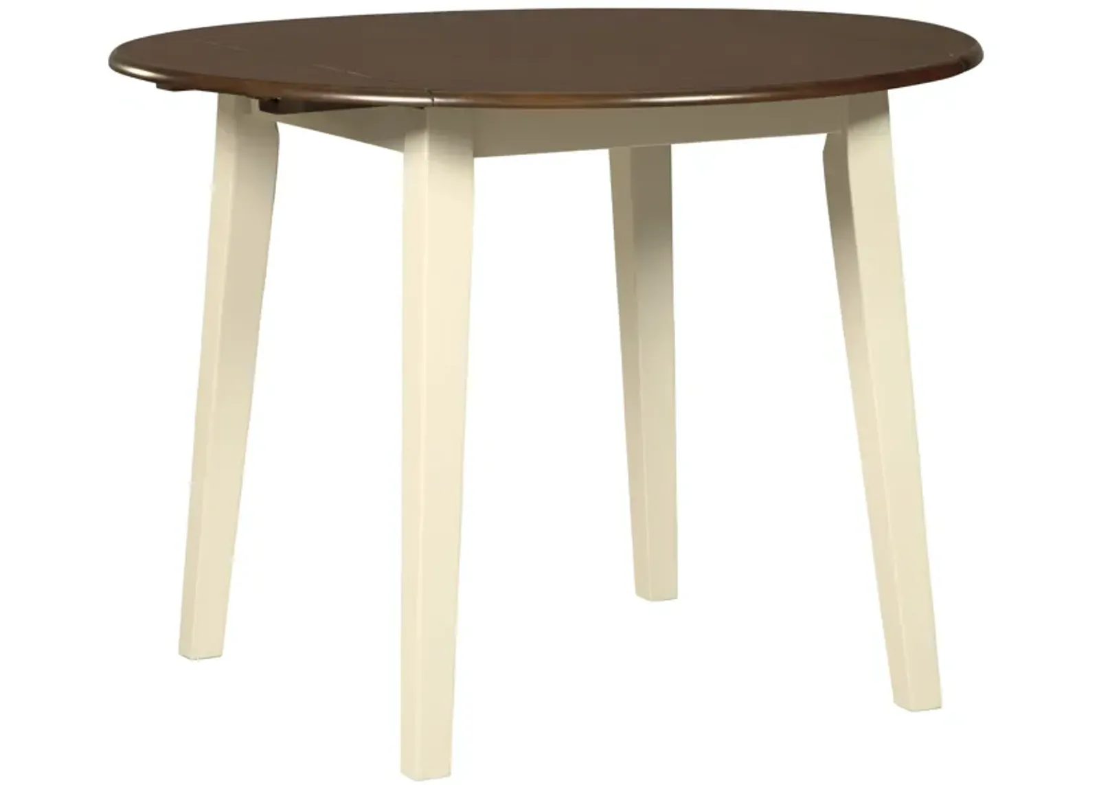 Woodanville - Cream / Brown - Round Drm Drop Leaf Table