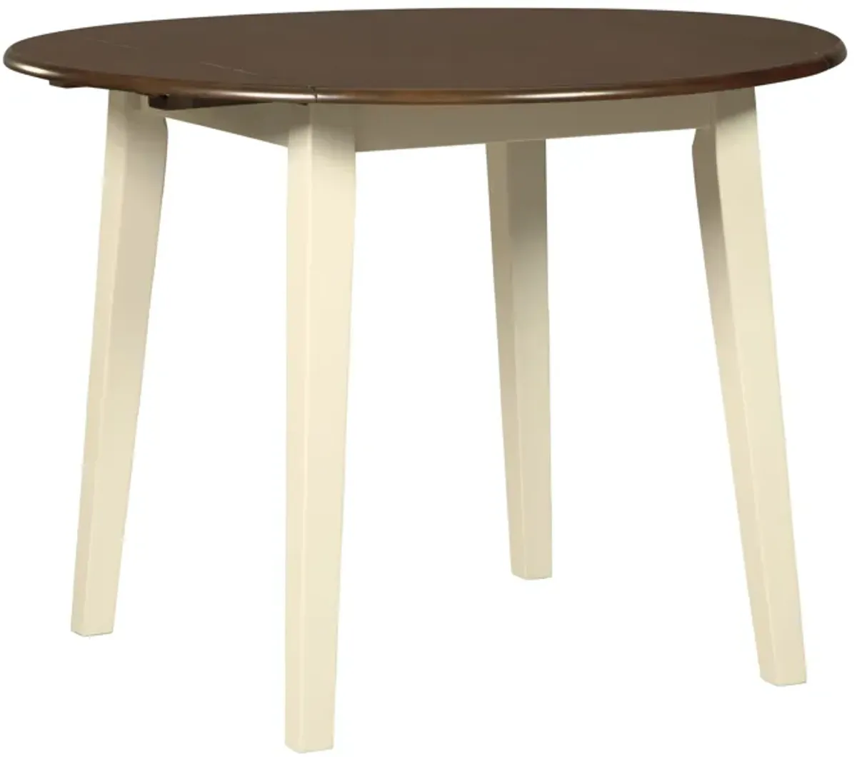 Woodanville - Cream / Brown - Round Drm Drop Leaf Table