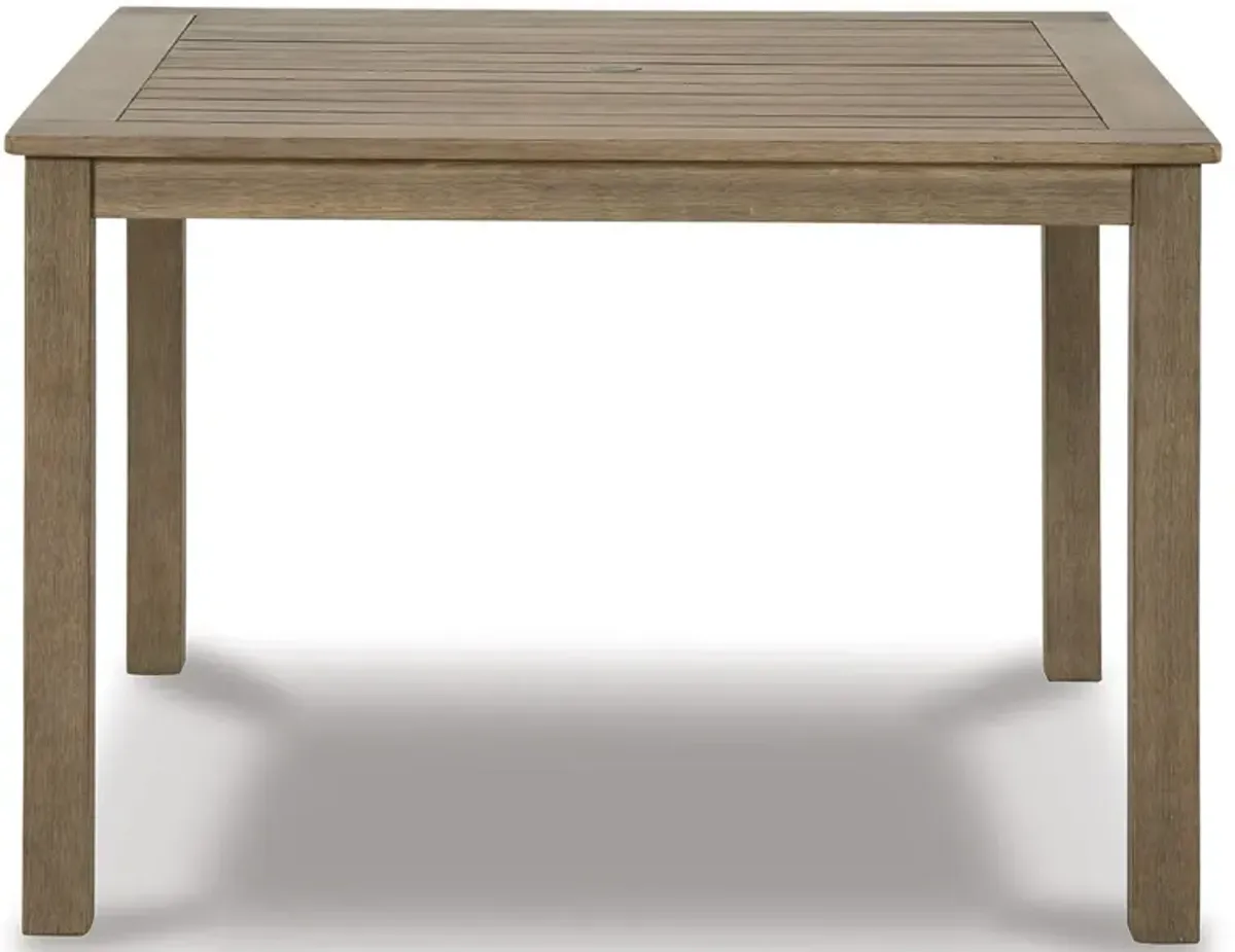 Aria Plains - Brown - Square Dining Table W/Umb Opt