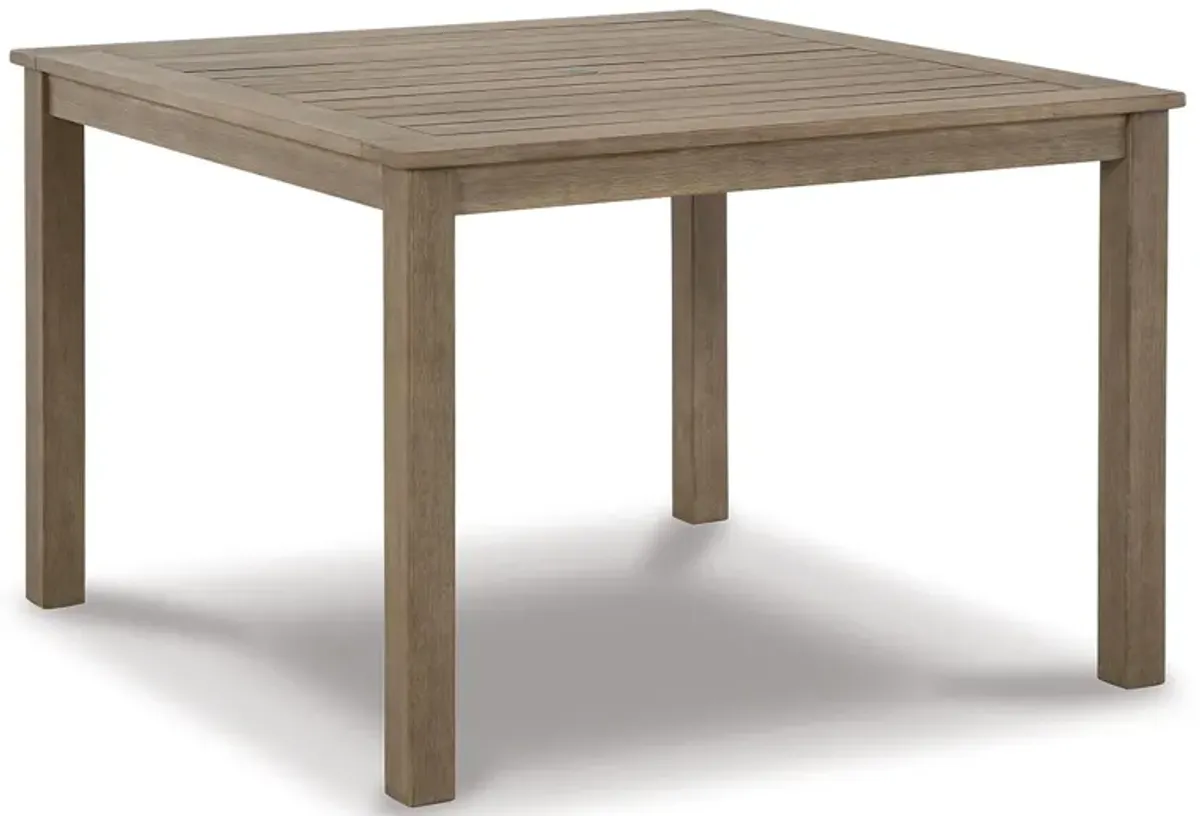 Aria Plains - Brown - Square Dining Table W/Umb Opt