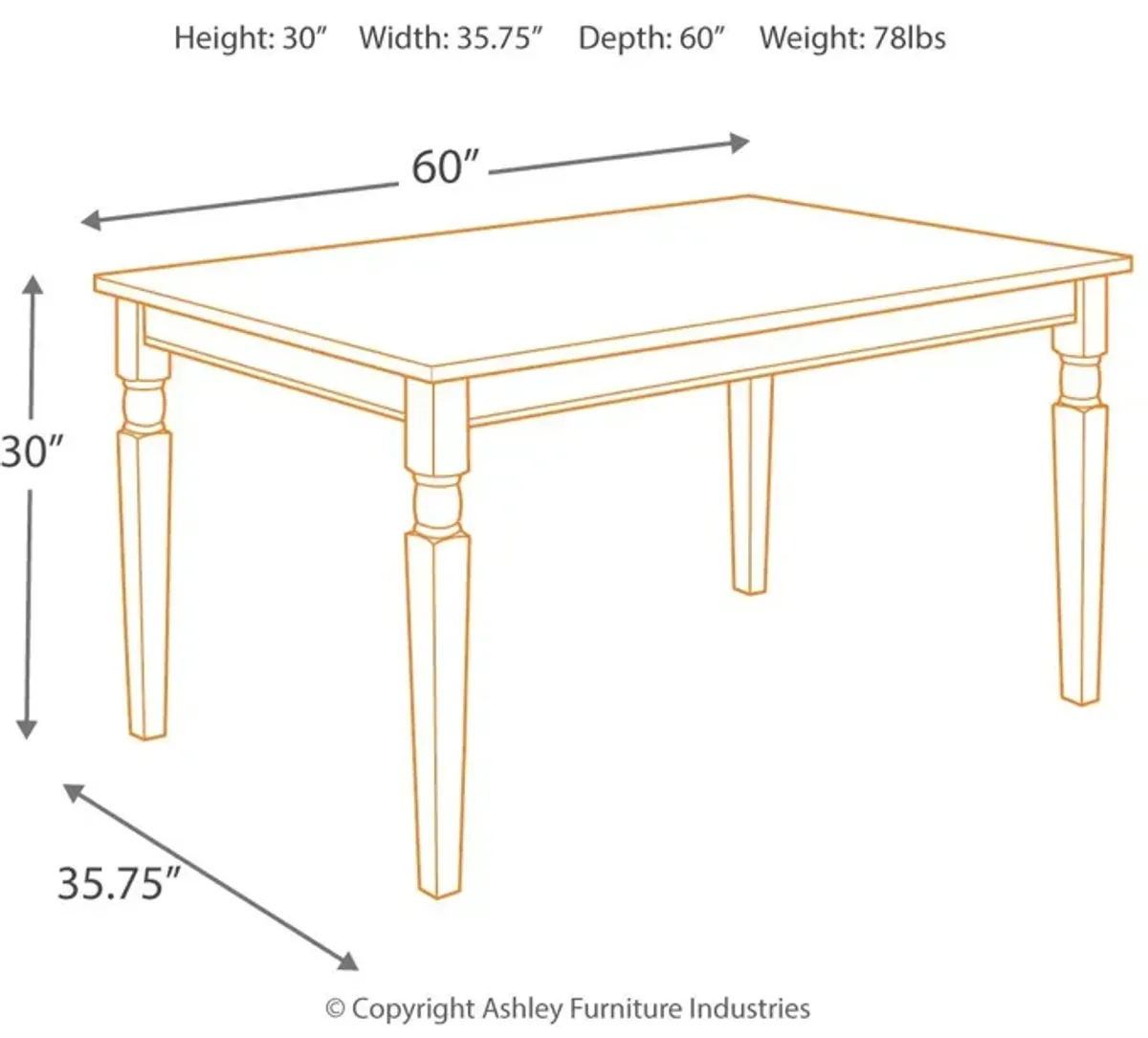 Whitesburg - Brown / Cottage White - Rectangular Dining Room Table