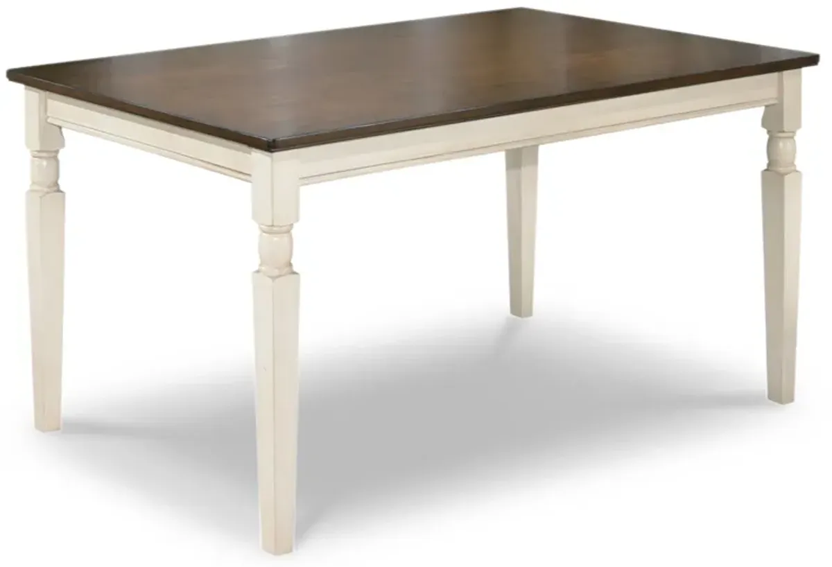 Whitesburg - Brown / Cottage White - Rectangular Dining Room Table