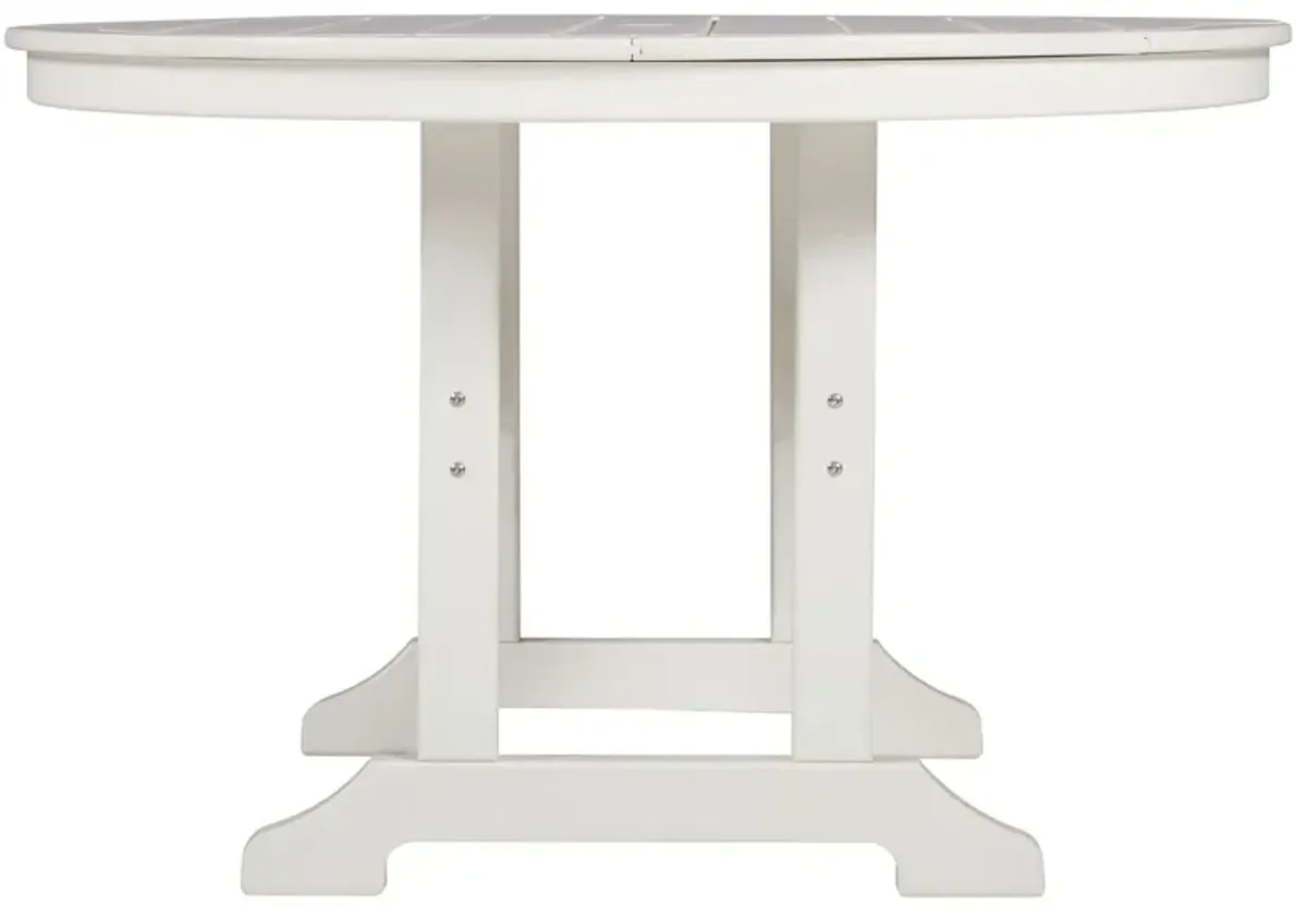 Crescent Luxe - White - Round Dining Table W/Umb Opt