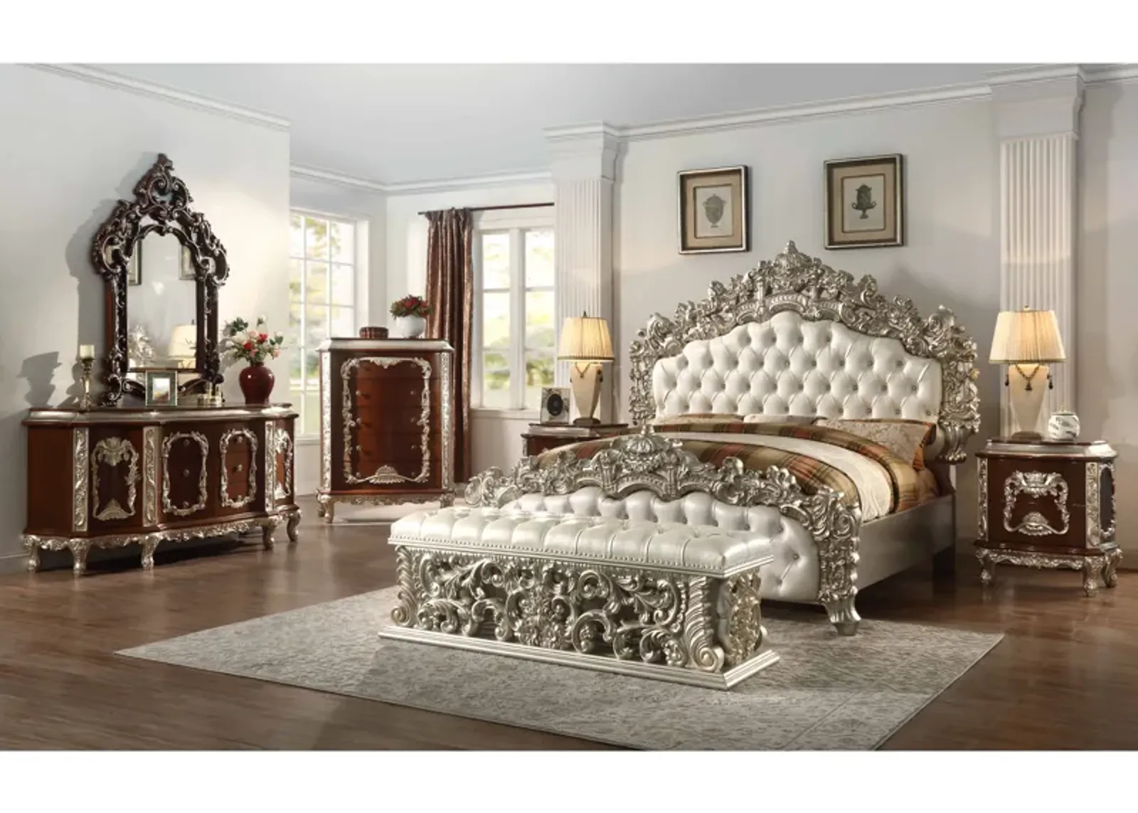 Vienna 7 PIECE KING BEDROOM SET (INCLUDE 2 NIGHTSTANDS)