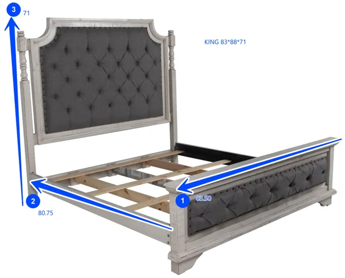 Charles-Nero White 6 PIECE QUEEN BEDROOM SET