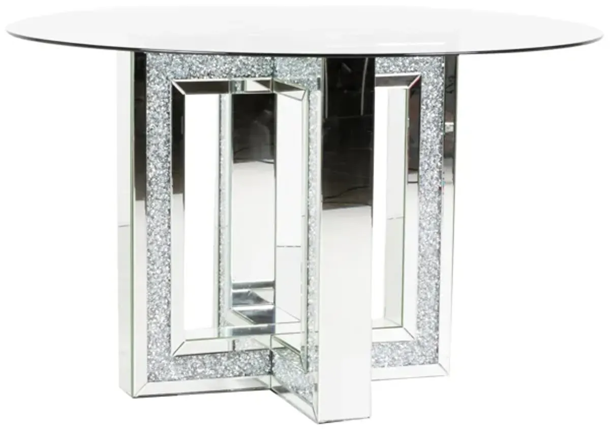 MIRRORED ROUND ACCENT TABLE