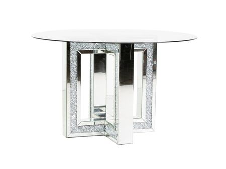 MIRRORED ROUND ACCENT TABLE