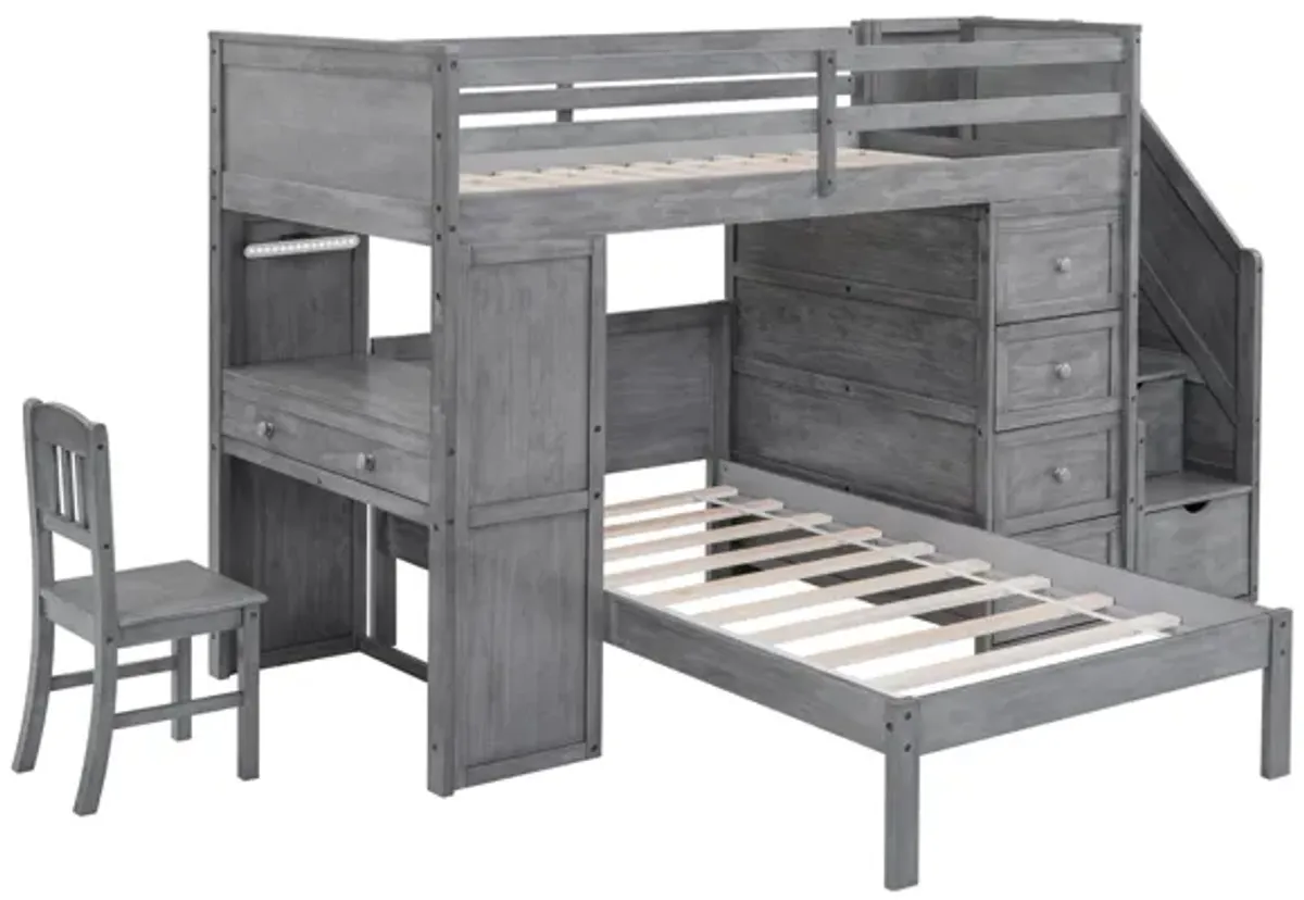 4 PIECE TWIN BUNK BED SET