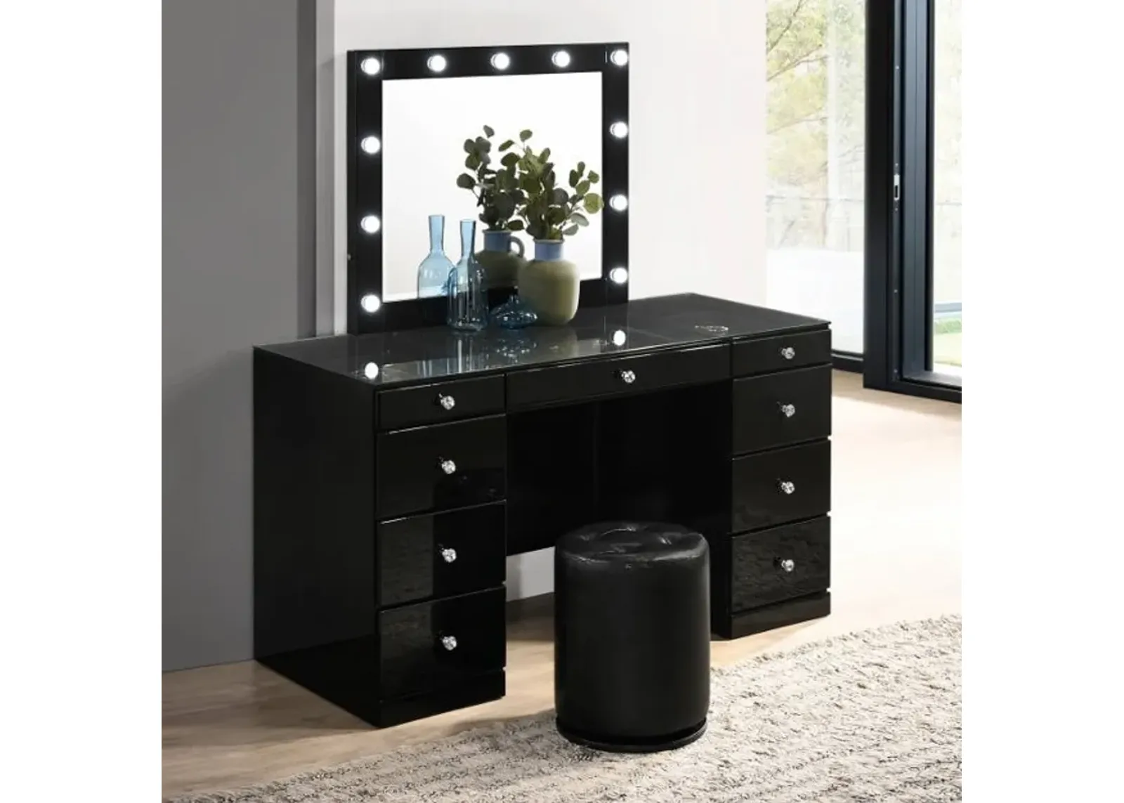 AVERY VANITY SET IN BLACK