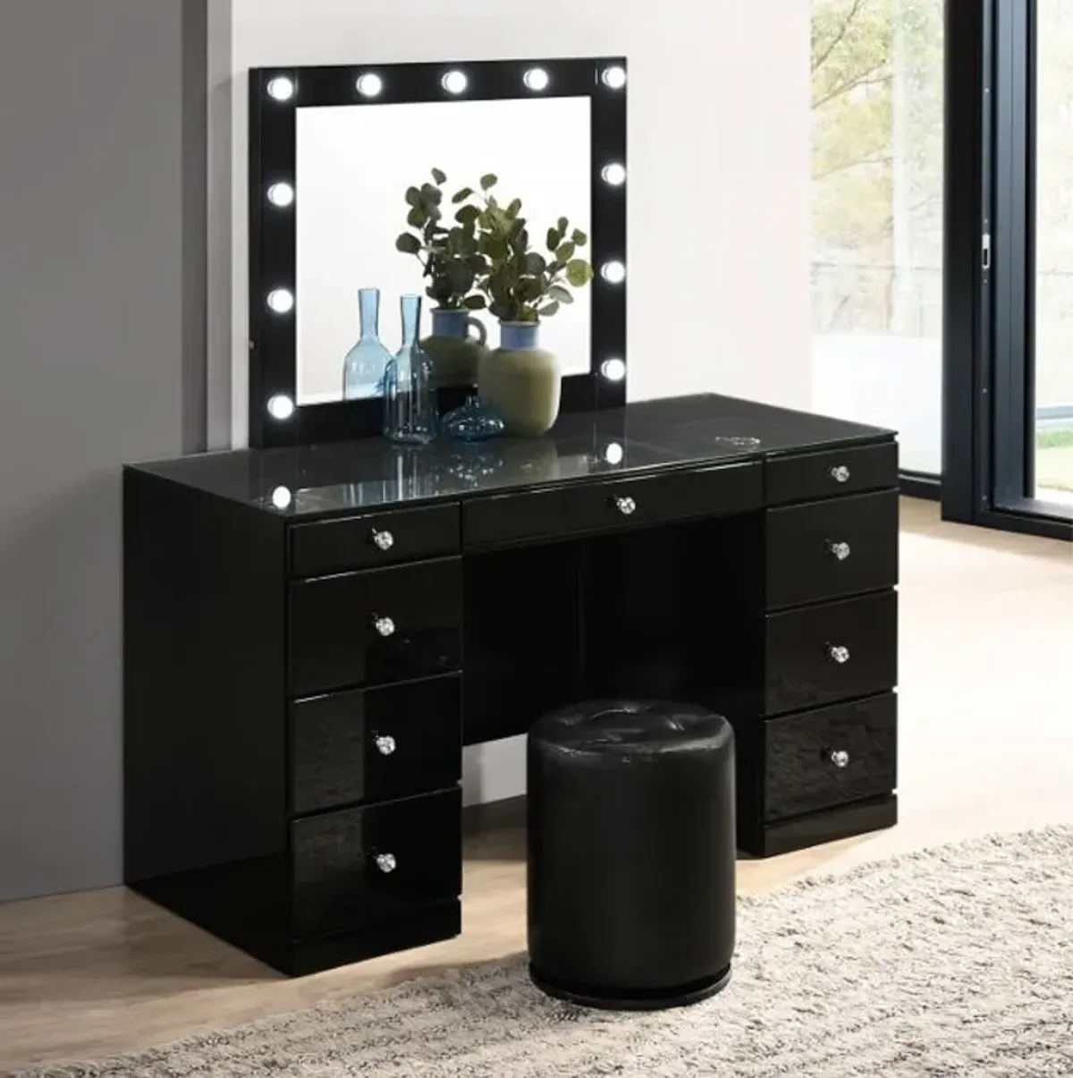 AVERY VANITY SET IN BLACK