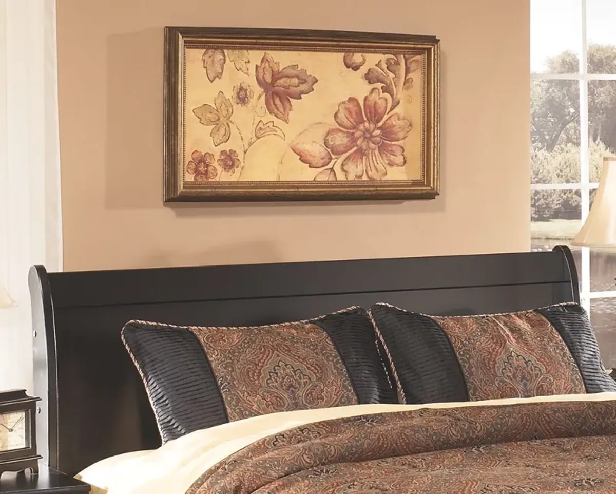 Huey - Black - Queen Sleigh Headboard