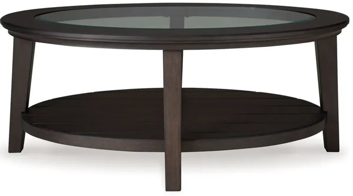 Celamar - Dark Brown - Oval Cocktail Table