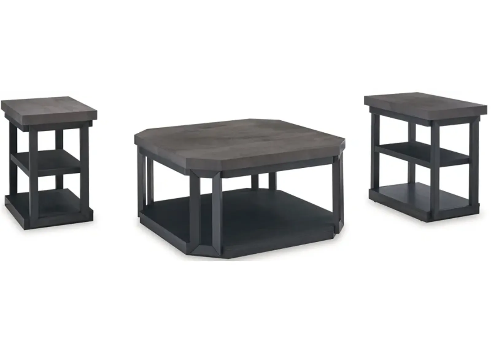 Bonilane - Black / Gray - Occasional Table Set (Set of 3)