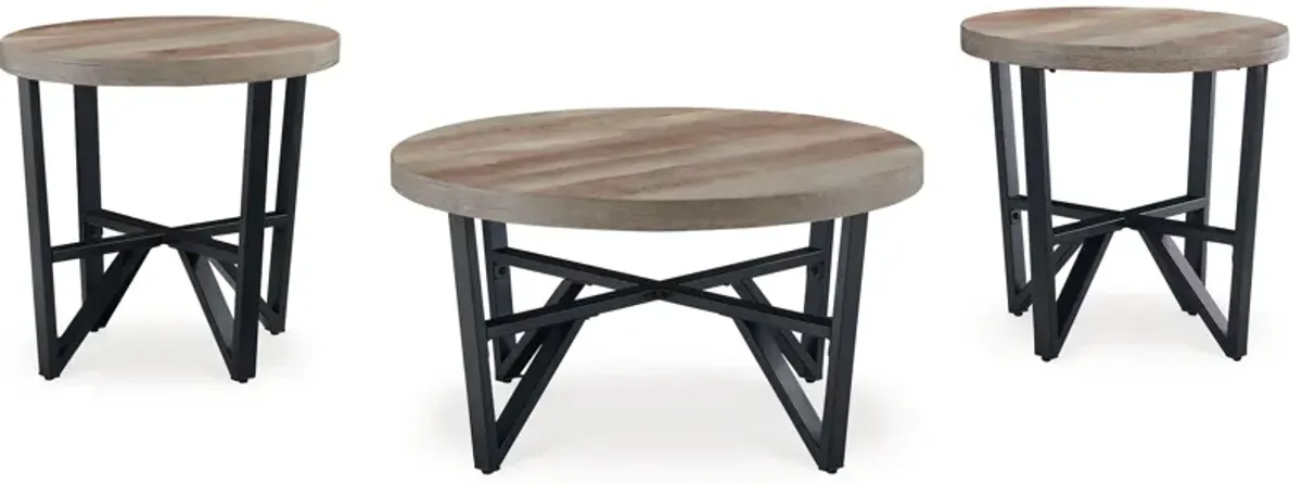 Deanlee - Grayish Brown / Black - Occasional Table Set (Set of 3)