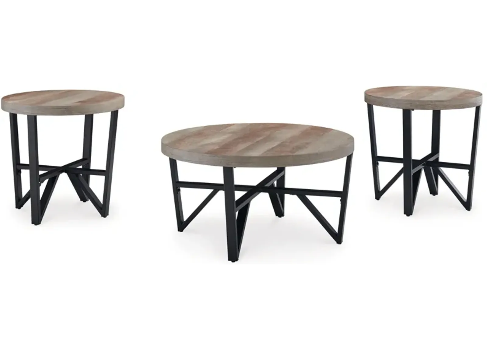 Deanlee - Grayish Brown / Black - Occasional Table Set (Set of 3)