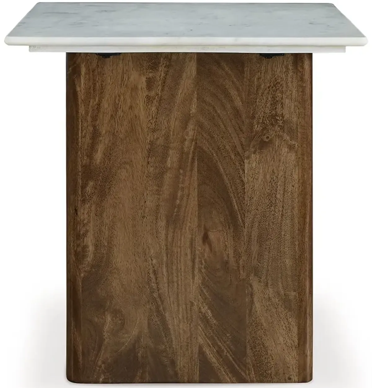 Isanti - Rectangular End Table - Light Brown / White