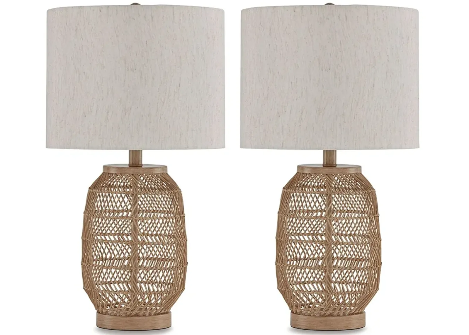 Orenman - Light Brown - Rattan Table Lamp (Set of 2)