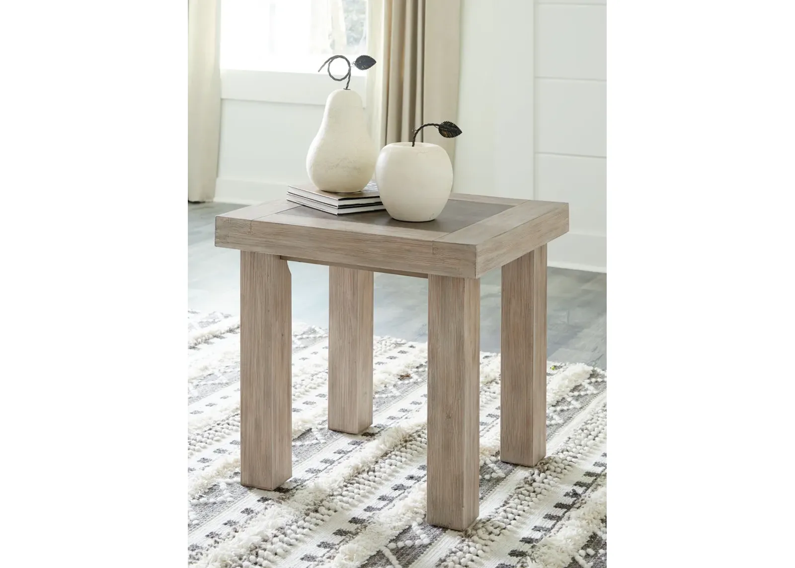 Hennington - Light Brown - Rectangular End Table