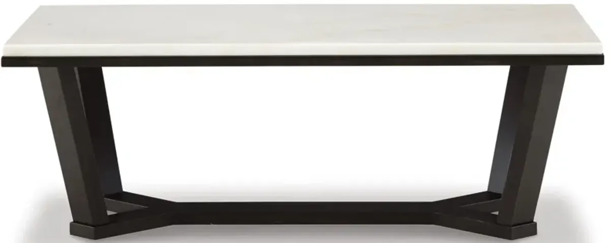 Fostead - White / Espresso - Rectangular Cocktail Table