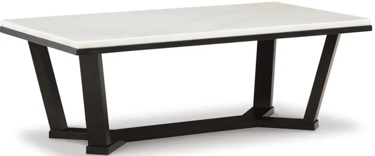 Fostead - White / Espresso - Rectangular Cocktail Table