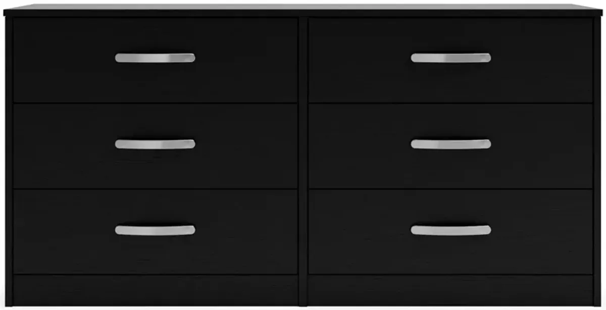 Finch - Black - Six Drawer Dresser - 29'' Height