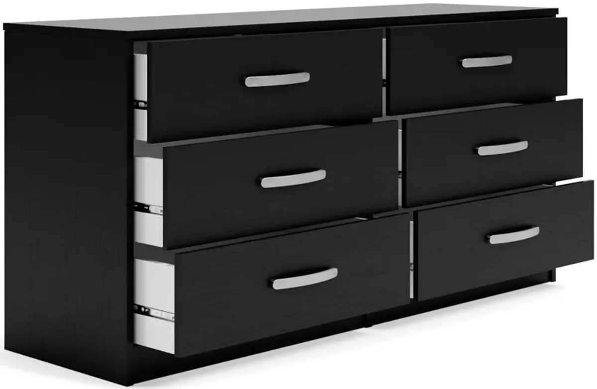 Finch - Black - Six Drawer Dresser - 29'' Height