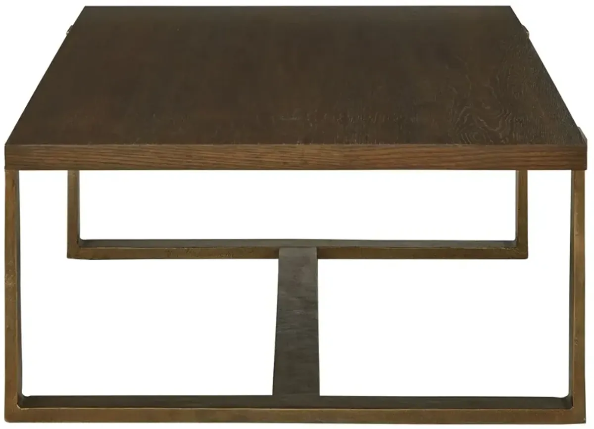 Balintmore - Brown / Gold Finish - Rectangular Cocktail Table