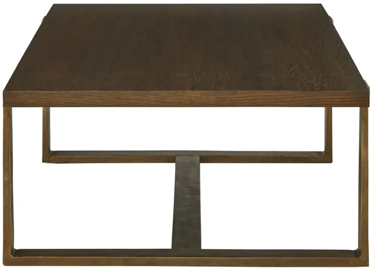 Balintmore - Brown / Gold Finish - Rectangular Cocktail Table