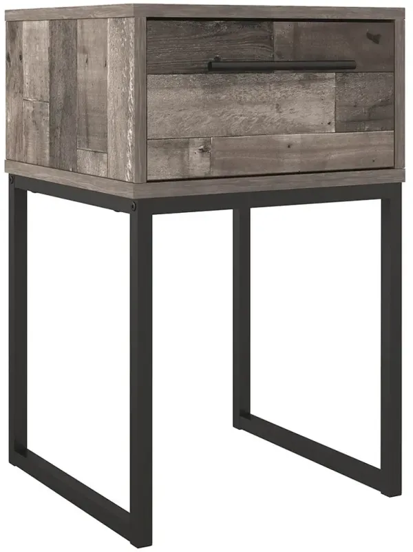 Neilsville - One Drawer Night Stand - Black / Gray