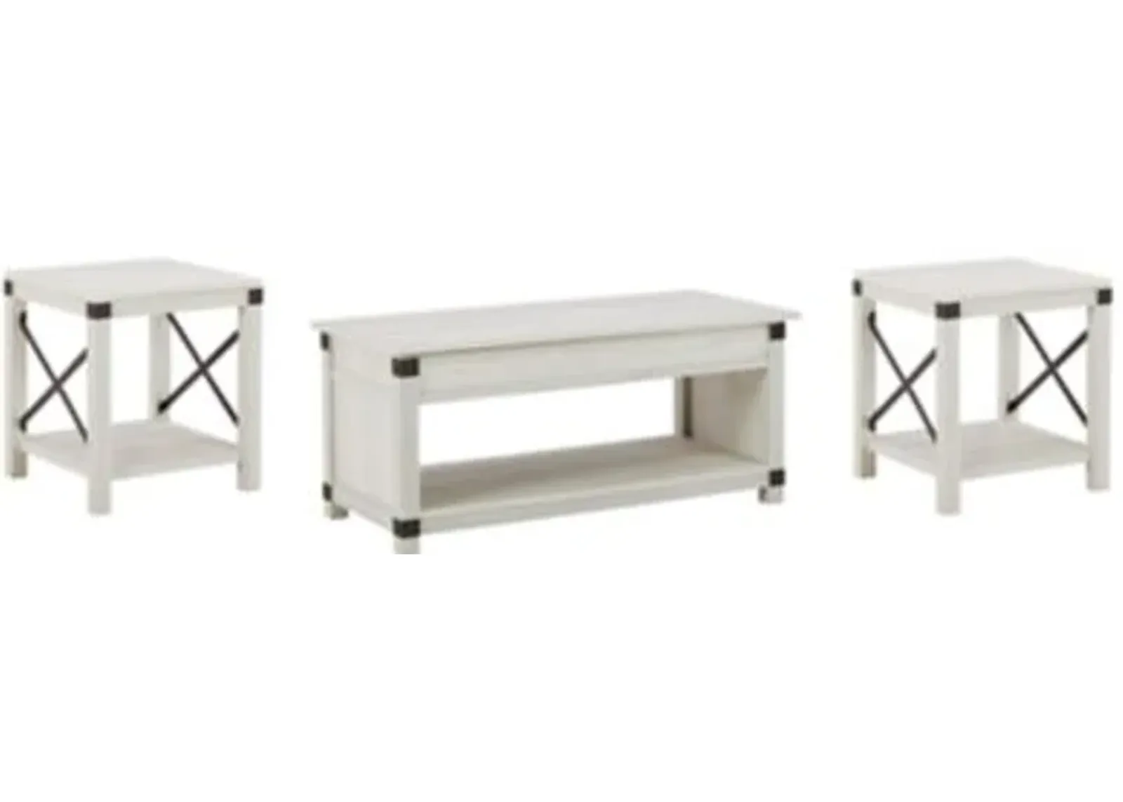 Bayflynn - Whitewash - 3 Pc. - Coffee Table, 2 End Tables