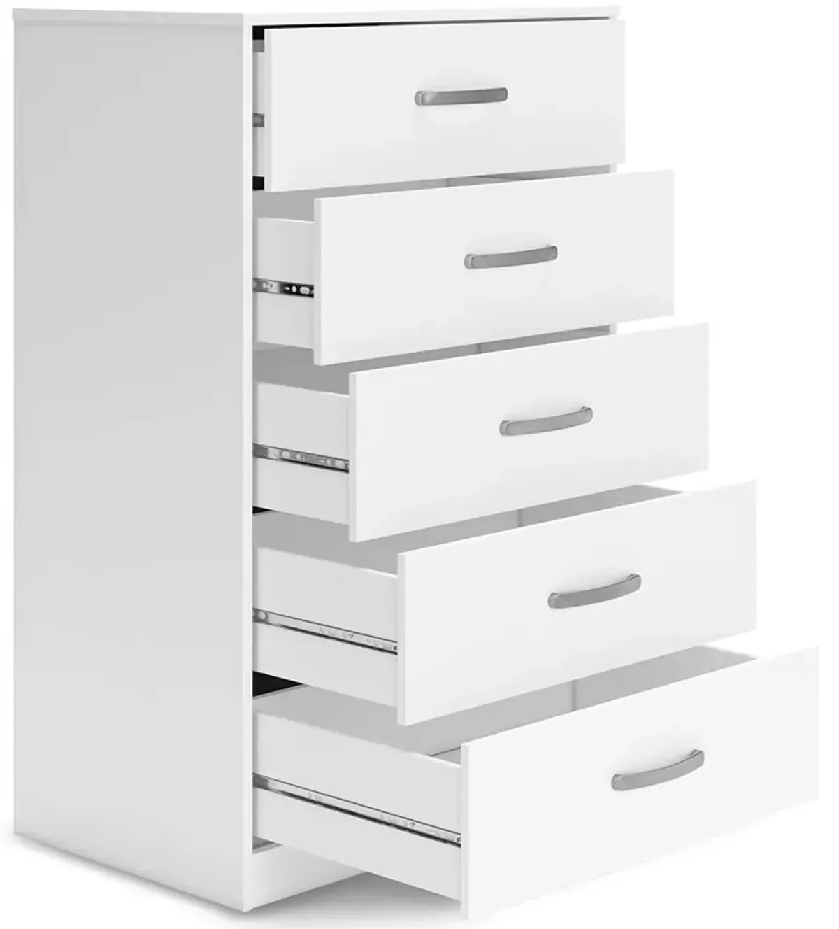 Flannia - White - Five Drawer Chest - 46" Height