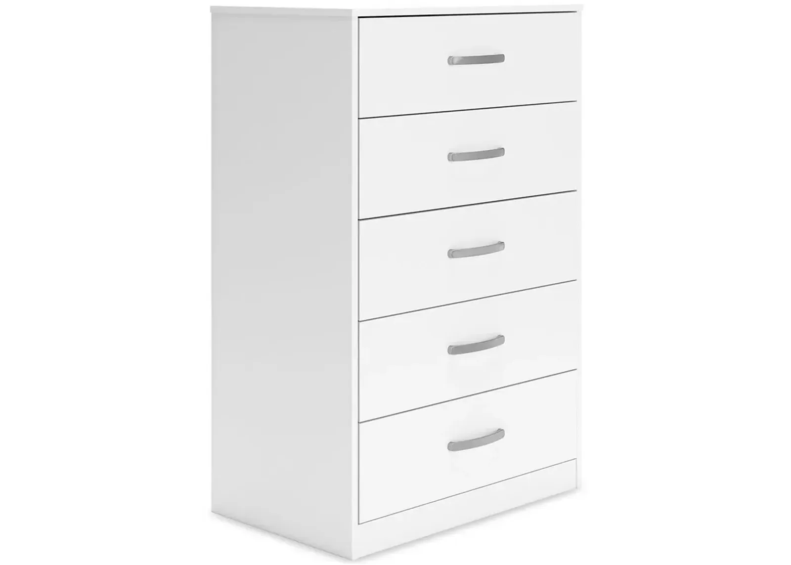 Flannia - White - Five Drawer Chest - 46" Height