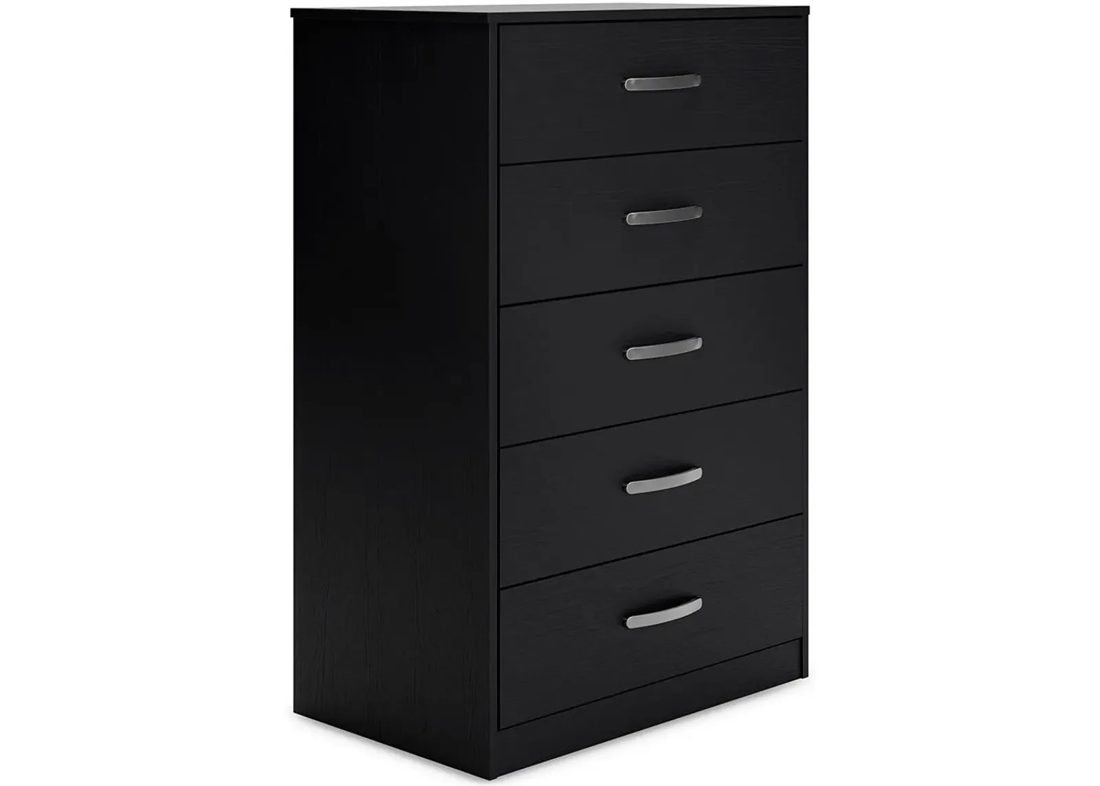 Finch - Black - Five Drawer Chest - 46" Height