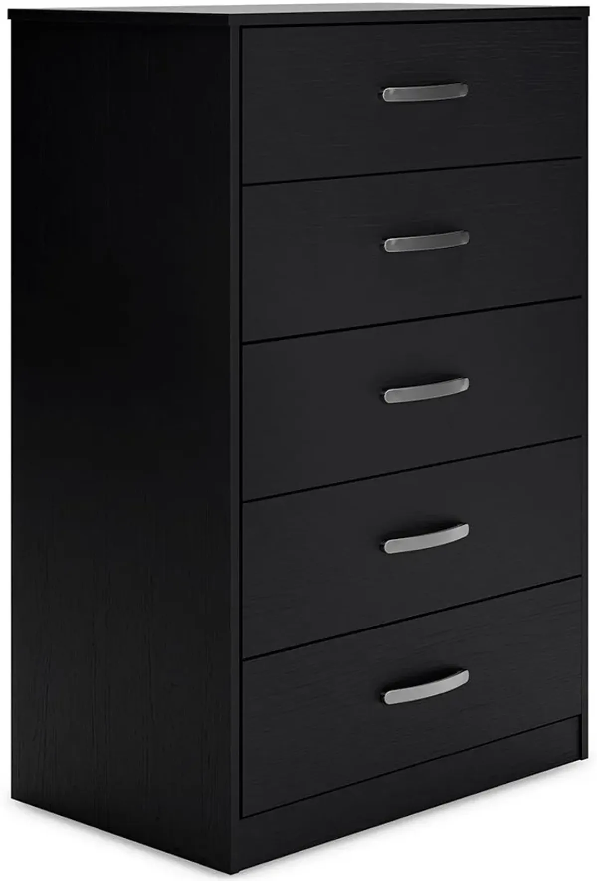 Finch - Black - Five Drawer Chest - 46" Height