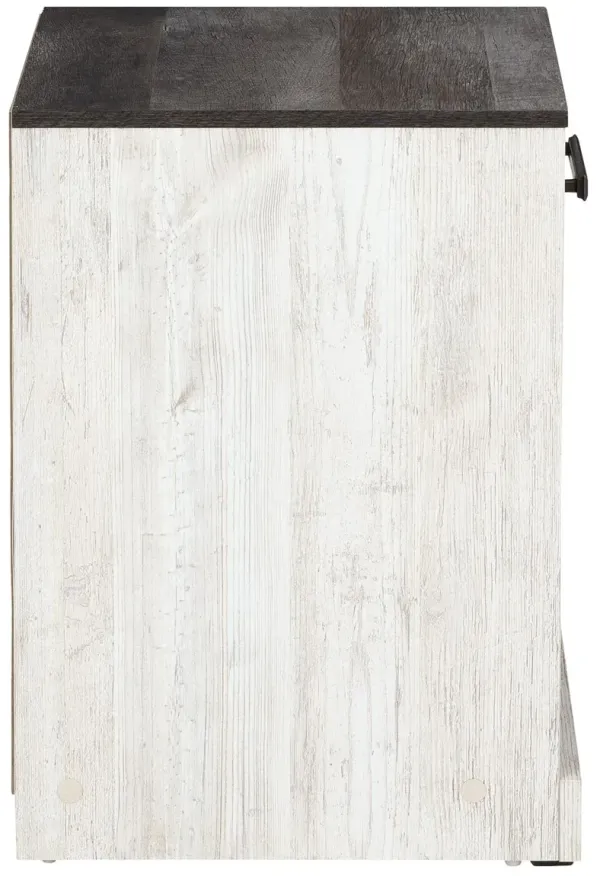 Shawburn - One Drawer Night Stand - Open Cubby - White / Black / Gray