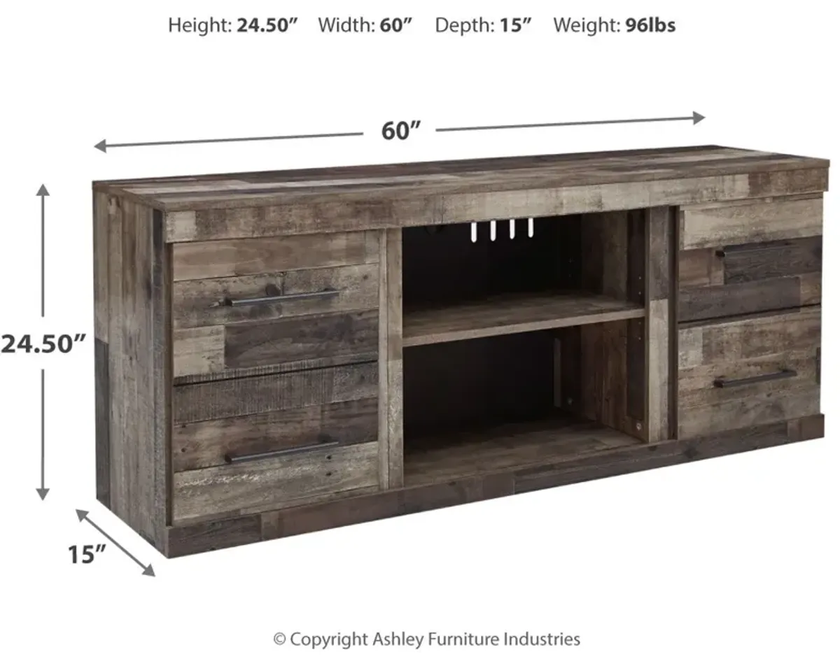 Derekson - Multi Gray - LG TV Stand w/Fireplace Option