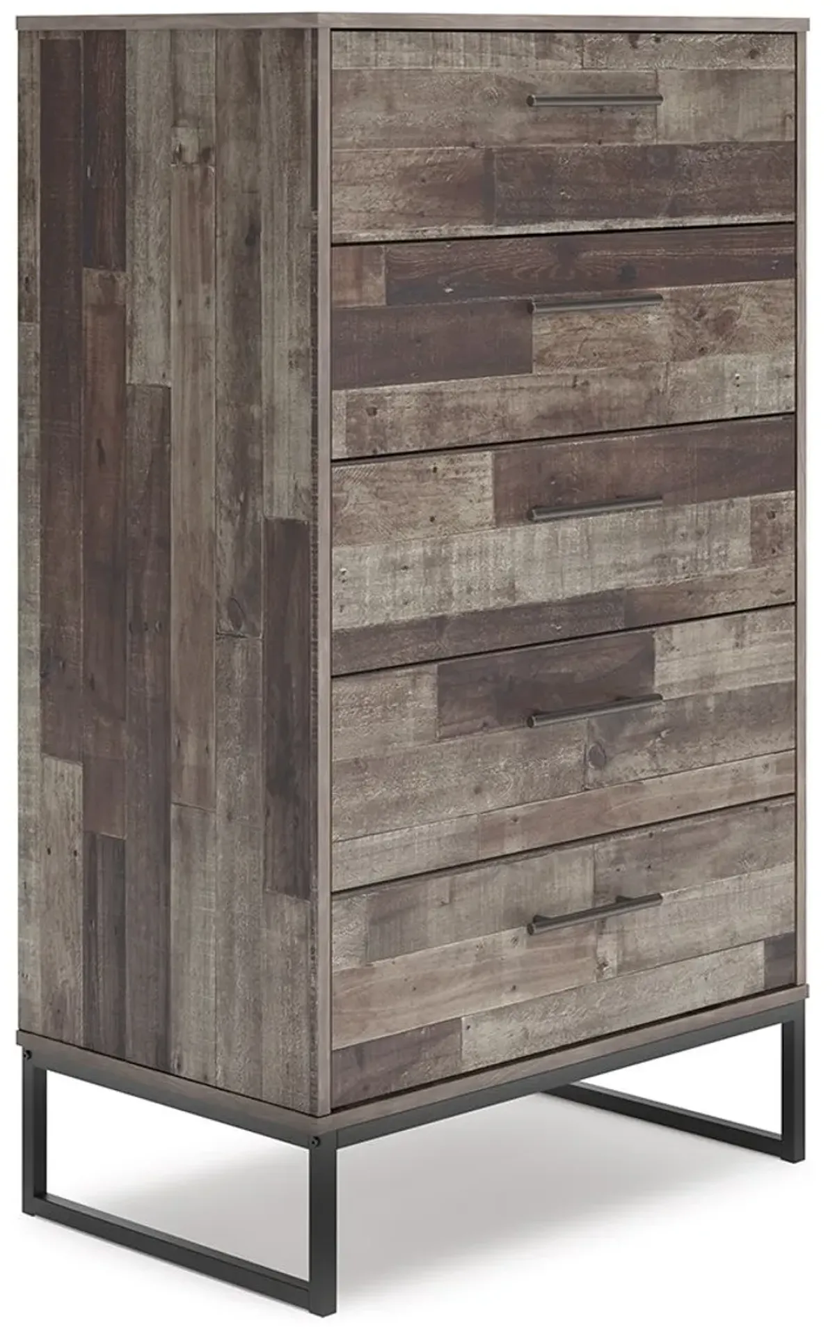 Neilsville - Black / Gray - Five Drawer Chest