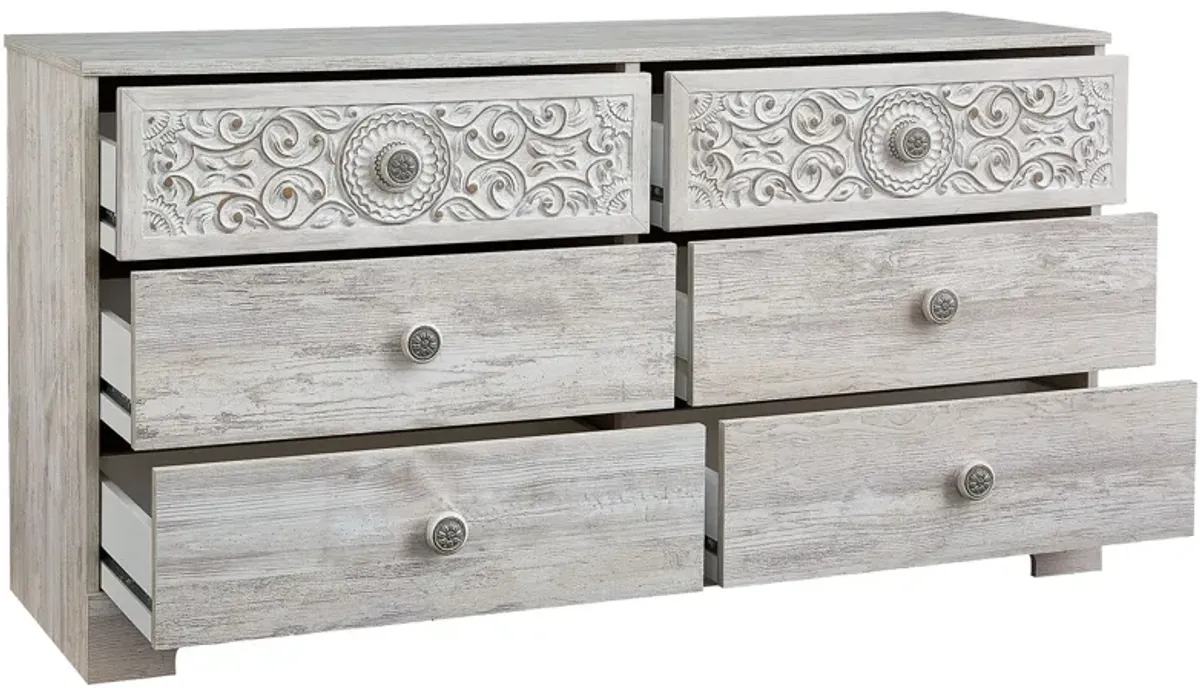 Paxberry - Whitewash - Six Drawer Dresser - Weatherworn