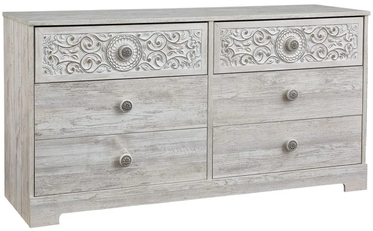 Paxberry - Whitewash - Six Drawer Dresser - Weatherworn