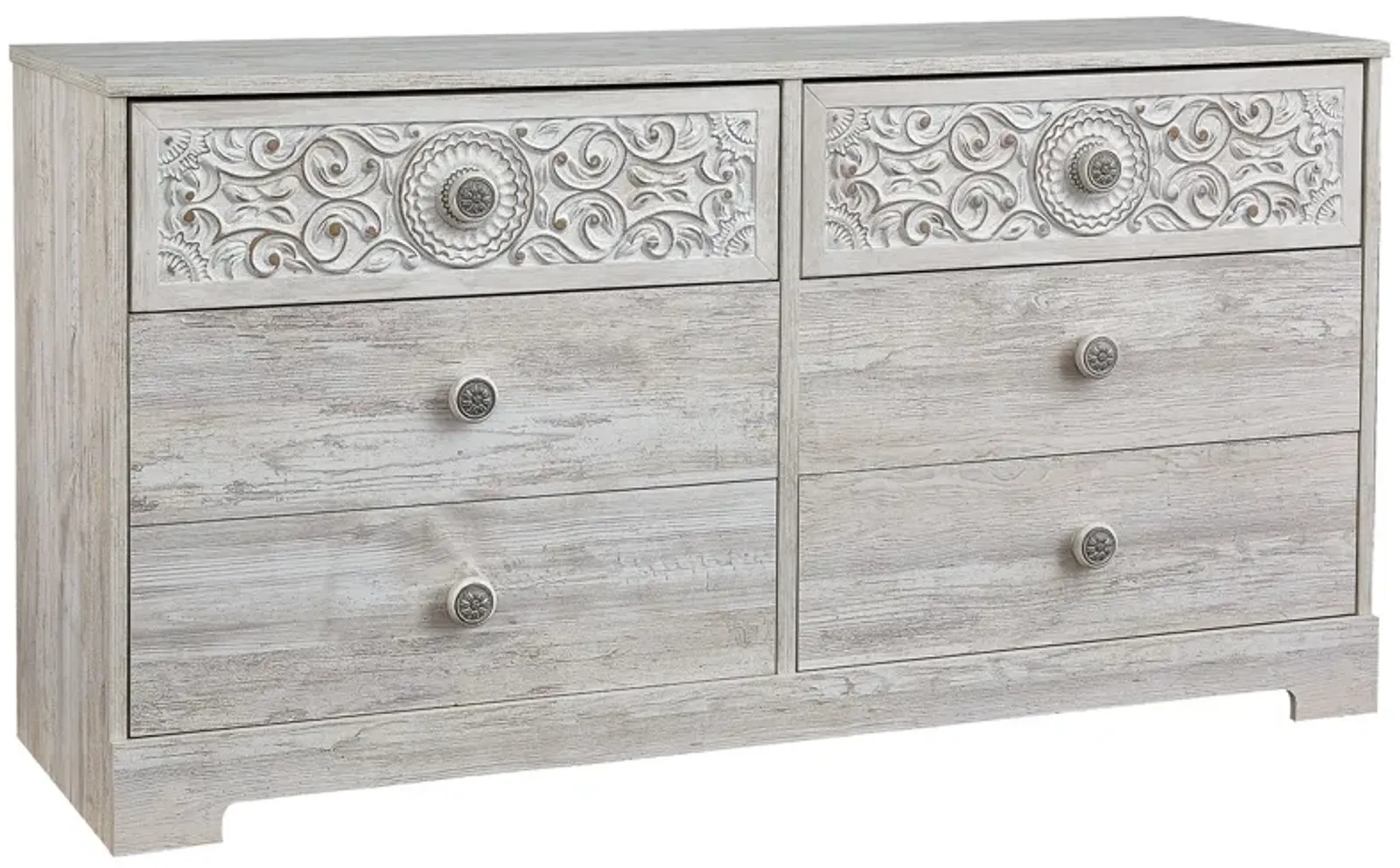 Paxberry - Whitewash - Six Drawer Dresser - Weatherworn