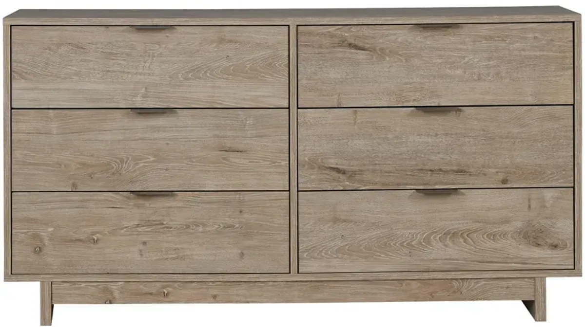 Oliah - Beige - Six Drawer Dresser - 31'' Height