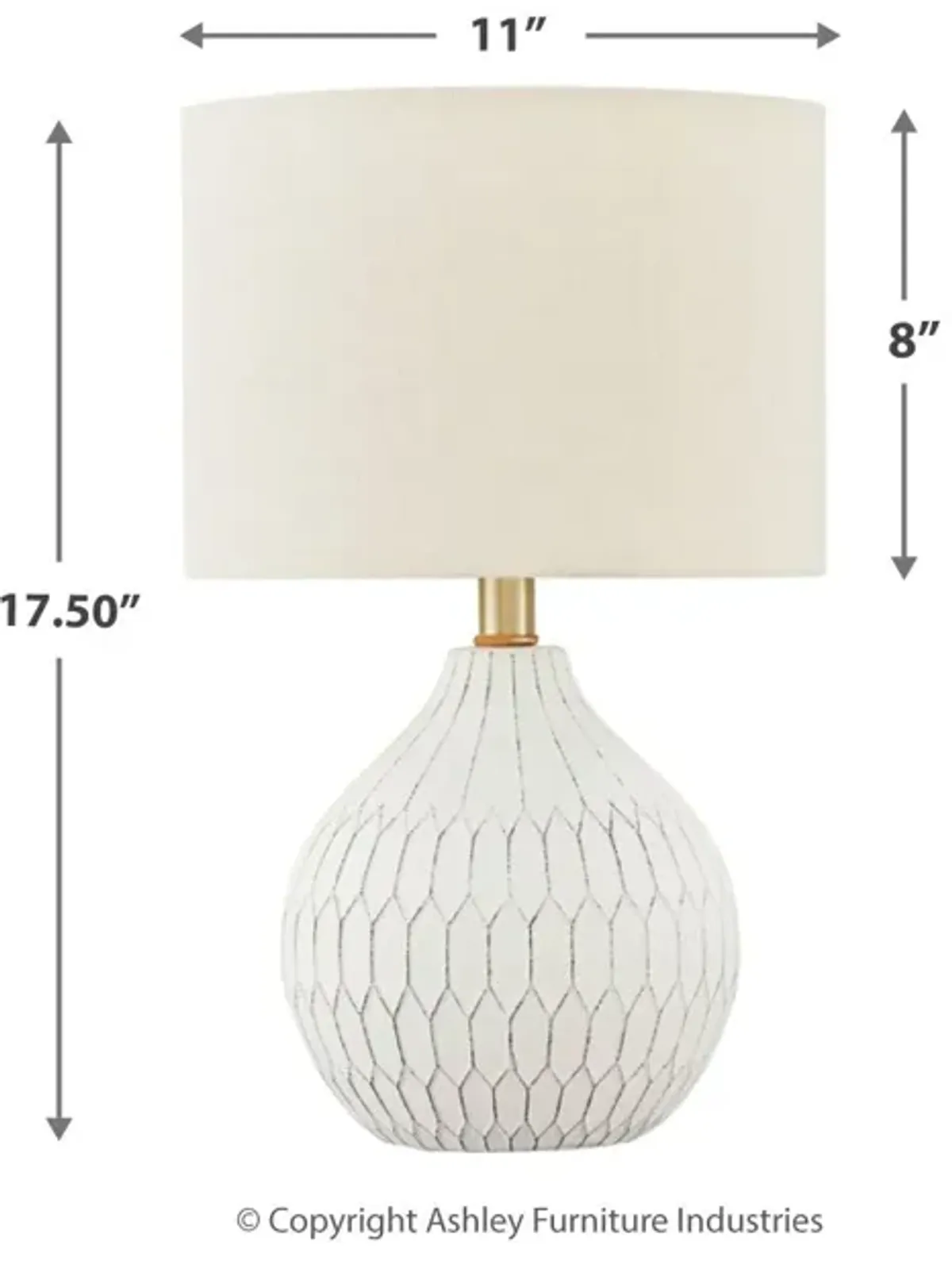 Wardmont - White - Ceramic Table Lamp