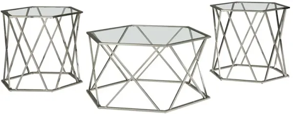 Madanere - Chrome Finish - Occasional Table Set (Set of 3)