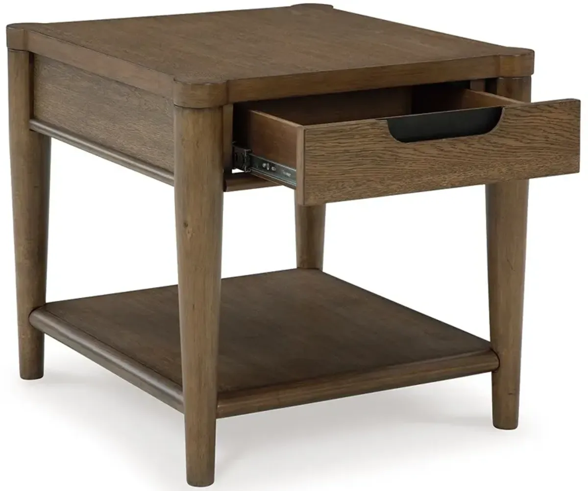 Roanhowe - Rectangular End Table - Brown