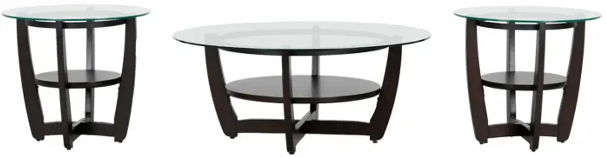 3 PIECE ROUND COFFEE TABLE SET