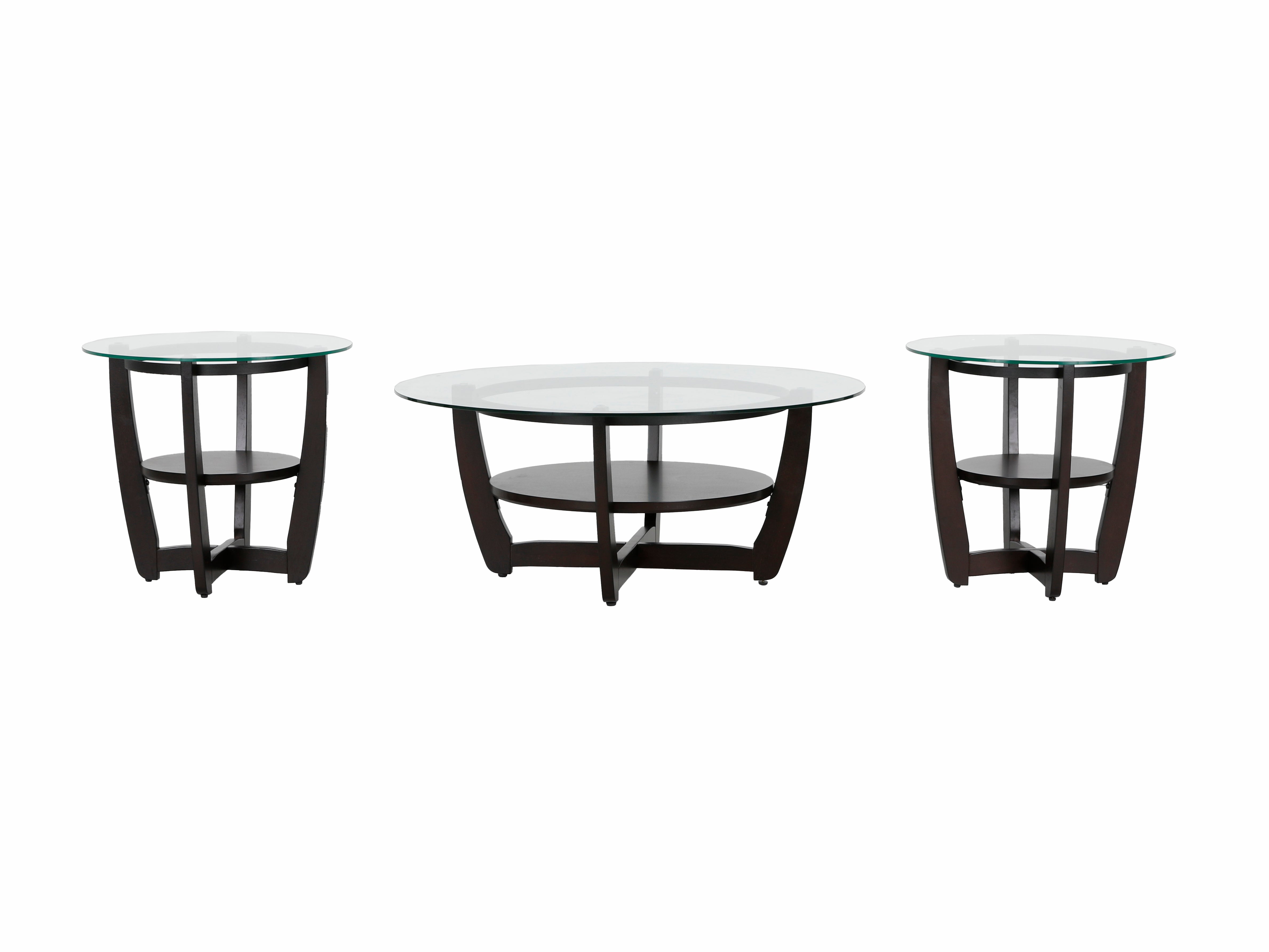 3 PIECE ROUND COFFEE TABLE SET