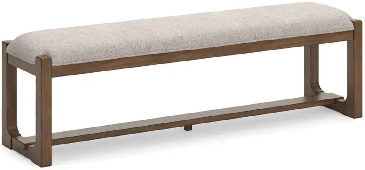 Cabalynn - Large Uph Dining Room Bench - Oatmeal / Light Brown